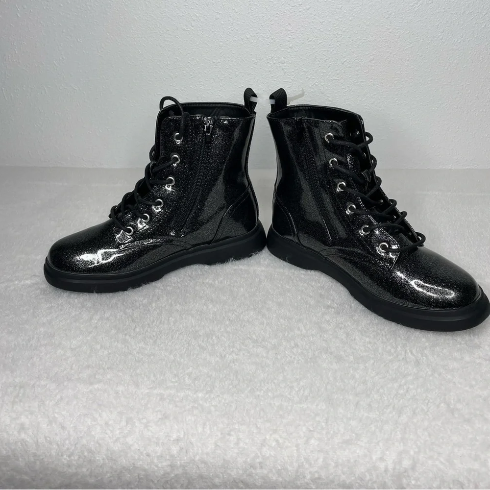 New DV by Dolce Vita Girl’s Colada Black Sparkle Ankle Boot size 5